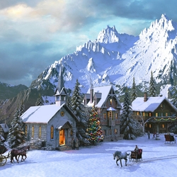 Пазл: Рождество в Альпах