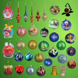 Пазл: Новогодние шары