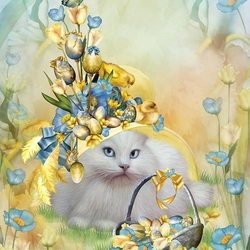 Пазл: Кошка в замысловатой шляпке