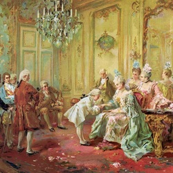 Пазл: Представление юного Моцарта мадам де Помпадур в Версале 