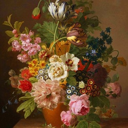 Пазл: Букет с голубым тюльпаном