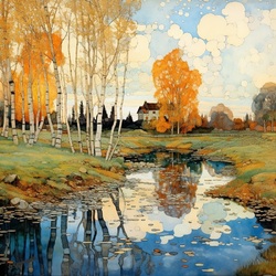 Пазл: Растворила осень краски