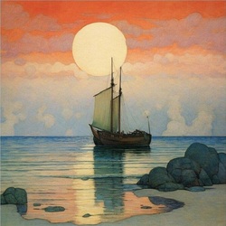 Пазл: Одинокий парусник