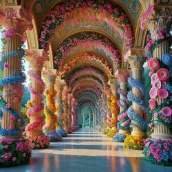 Пазл: Цветочная колоннада