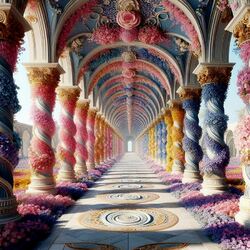 Пазл: Цветочная колоннада