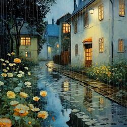 Пазл: Льёт теплый дождь