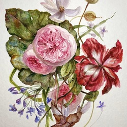 Пазл: Розовый букет