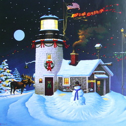 Пазл: Рождество на маяке 