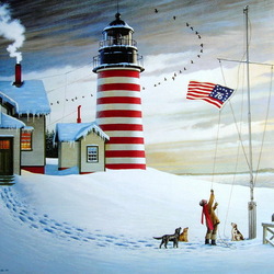 Пазл: Зима на маяке 