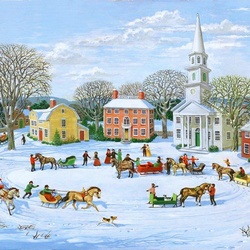 Пазл: Катание на санях 