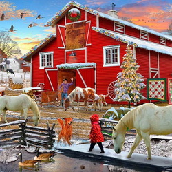 Пазл: Рождество на ферме 