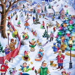 Пазл: Катание с горы 