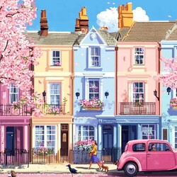 Пазл: Розовый автомобиль