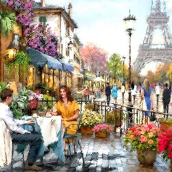 Пазл: Парижское кафе