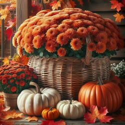 Пазл: Яркие осенние цветы