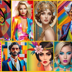 Пазл: Разноцветный коллаж