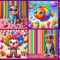 Пазл: Веселые зверюшки