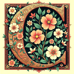 Пазл: Буква в цветах