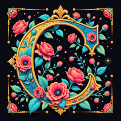 Пазл: Буква на чёрном фоне