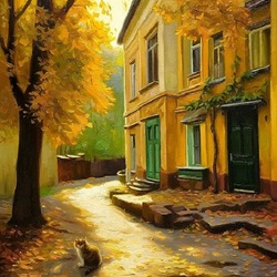 Пазл: Осень в старом дворике