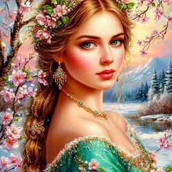 Пазл: Девушка - Апрель