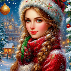 Пазл: Девушка - Декабрь