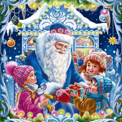 Пазл: Дед Мороз с подарками 