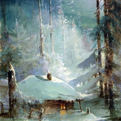 Пазл: Зимняя избушка