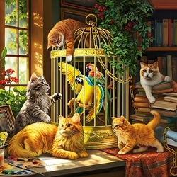 Пазл: Пушистые проказники