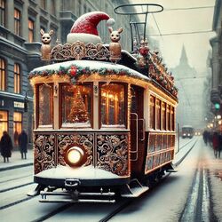 Пазл: Новогодний транспорт