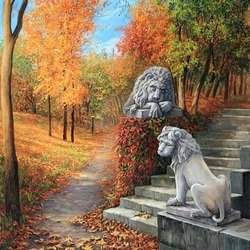 Пазл: Прогулка со львами