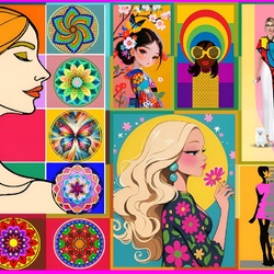 Пазл: Девушки и мандалы