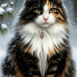 Пазл: Зимний котик