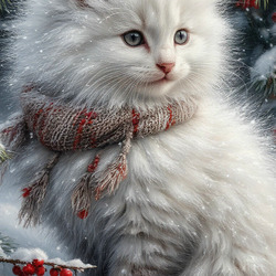 Пазл: Зимний котик