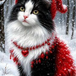 Пазл: Зимний котик