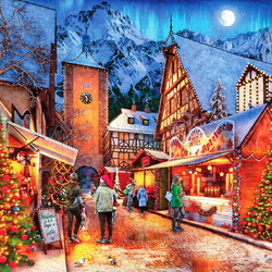 Пазл: Праздничная деревня 