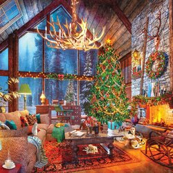 Пазл: Рождество в охотничьем доме 