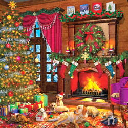 Пазл: Рождество у камина
