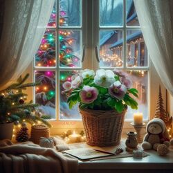 Пазл: Цветок в Новый год