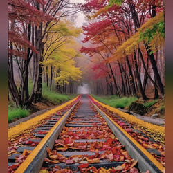 Пазл: Дорога сквозь осень