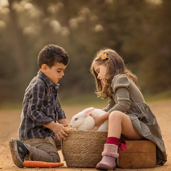 Пазл: Кролик в корзинке