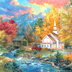 Пазл: Крытый мост