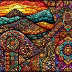 Пазл: Пейзаж из лоскутков