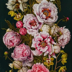 Пазл: Букет пионов