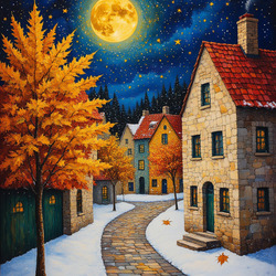 Пазл: Падает снег