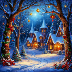 Пазл: Сказочный новогодний лес