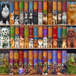 Пазл: На книжной полке