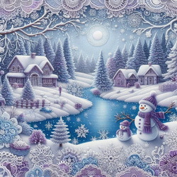 Пазл: Новогодние кружева