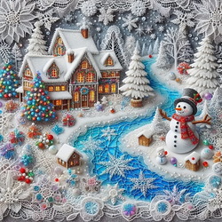 Пазл: Новогодние кружева 