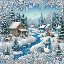 Пазл: Новогодние кружева 